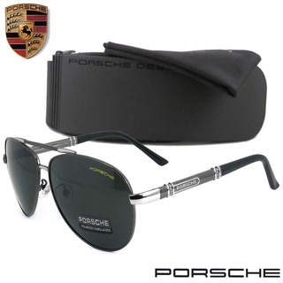 Polarized แว่นกันแดด แฟชั่น รุ่น PORSCHE UV 8560 C-2 สีเทา แว่นตา ทรงสปอร์ต วัสดุ Stainless(เลนส์โพลาไรซ์)