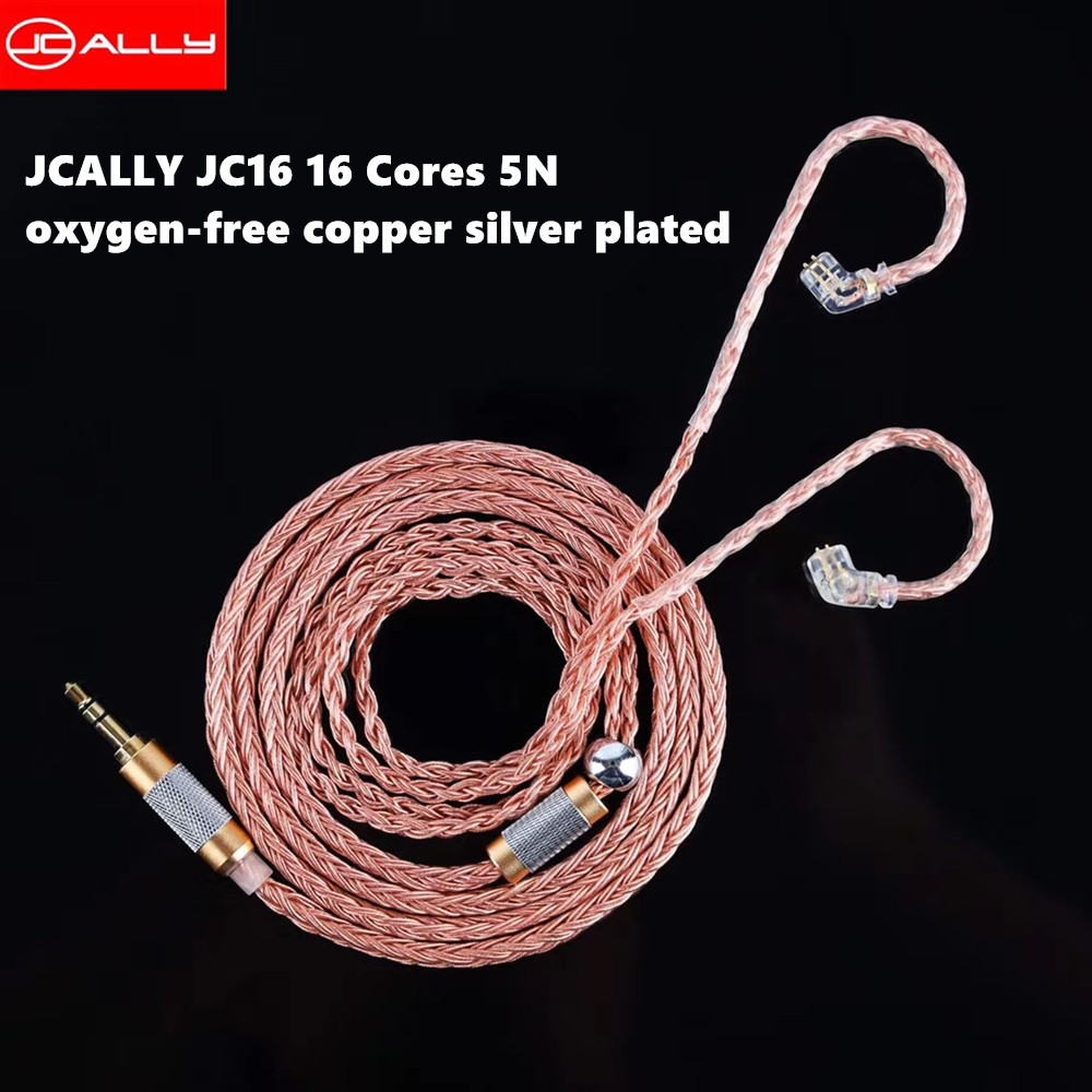 JCALLY Copper JC16 5N OFC 16 Shares 480 Cores 2Pin 0.78 MMCX QDC Connector Earphone Upgrade Cable for Shure SE215 IE80 KZ ZST ZSN ZS10 Pro ZSX AS16 C12 ST1