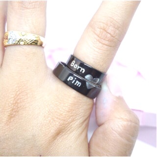 แหวนสีดำ (สแตนเลส) สลักชื่อฟรี 89บาท ❤️รีวิว2,000++