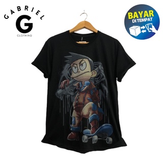 เสื้อยืด ผ้าฝ้าย พิมพ์ลายการ์ตูนอนิเมะ Doraemon Suneo 30s -905