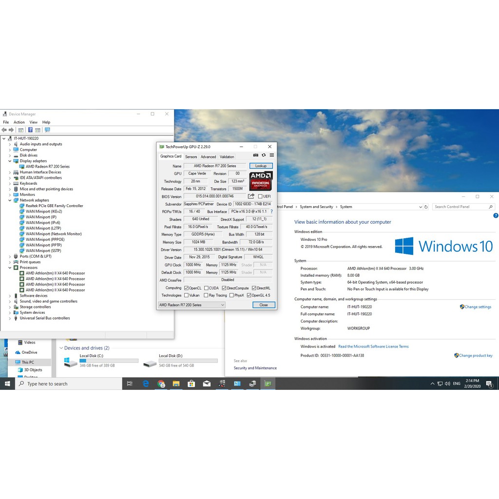 COMPUTER AMD Athlon II X4 640 + SAPPHIRE Radeon R7 200 Series ...