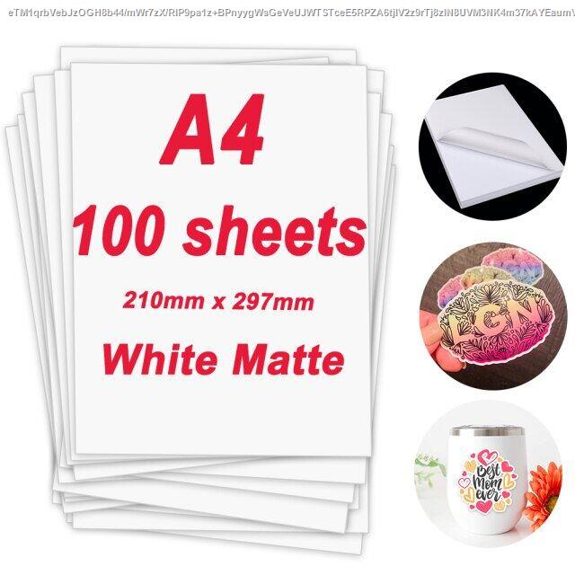 Unismar 60/100 Sheets A4 Matte Printable Vinyl Sticker Paper Waterproof ...