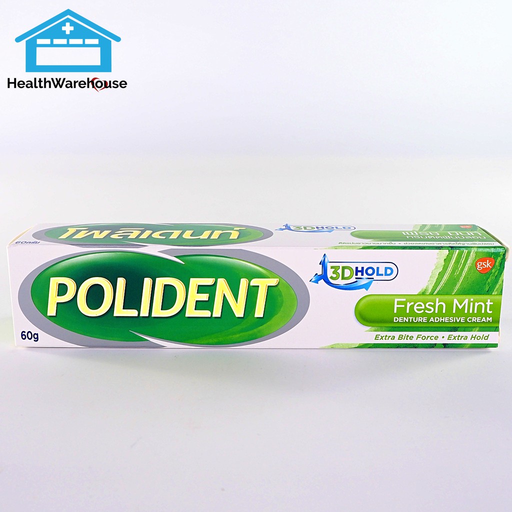 Polident ครีมติดฟันปลอม Fresh Mint 20 g , 60 g โพลิเดนท์