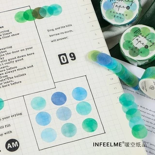 100pcs/roll Candy สีสัน Dots Washi เทปรอบ Dot สติกเกอร ์ สําหรับ Diy ตกแต ่ งไดอารี ่ Planner Scrapbooking Photo Ablum