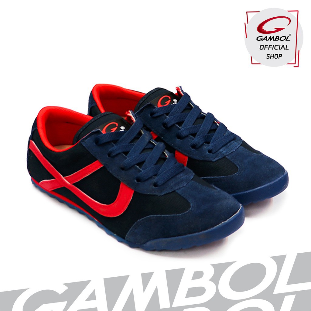 ✢◙♝GAMBOL แกมโบล รองเท้าผ้าใบชาย GB86154 สีดำขาว, กรม, น้ำเงิน, แดง, เหลือง, ครีมน้ำเงิน Size 40-44