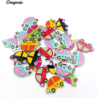 Gregorio 50Pcs ขนาดเล็กปุ่มไม้รถ DIY เย็บปักถักร้อย Scrapbooking Craft