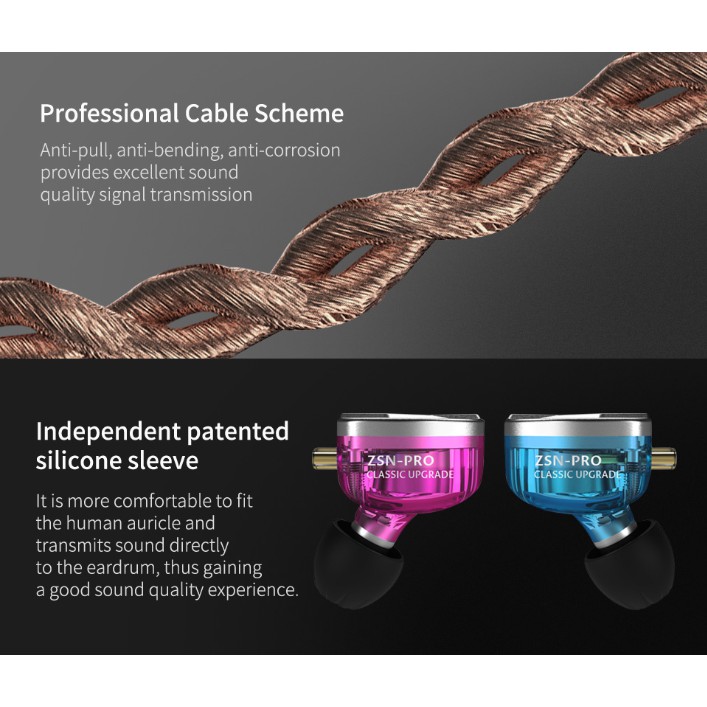 KZ ZSN Pro Metal Earphones 1BA+1DD [รับประกัน 6 เดือน]