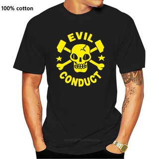 เสื้อยืดแขนสั้น ผ้าฝ้าย พิมพ์ลายหัวกะโหลก Evil Conduct Oi Punk Streetpunk สําหรับผู้ชาย ไซซ์ S - XXL