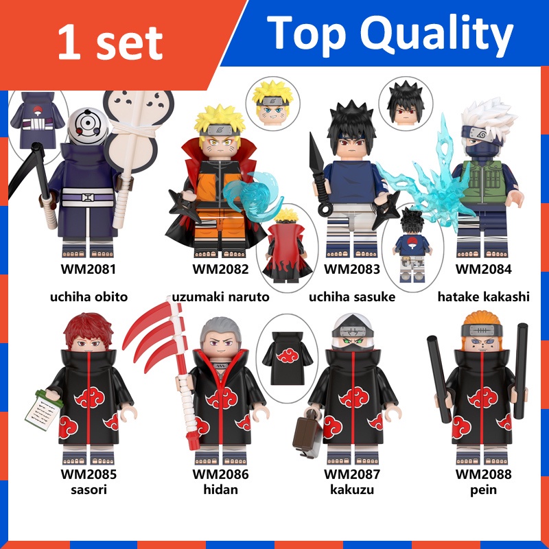Wm6105 ฟิกเกอร์ Hokage Minifigures การ์ตูนญี่ปุ่น Uzumaki Sasuke Uchiha Obito Hatake Kakashi ของเล่นสําหรับเด็ก