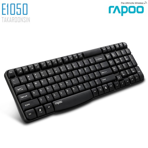 คีย์บอร์ดไร้สาย Rapoo Wireless Keyboard E1050 สีดำ