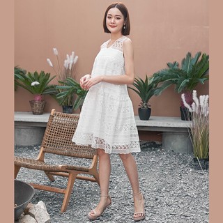 La Prime by Bo(ลาพรีม) Lace Dress เดรสลูกไม้ 21SS-001-WHT