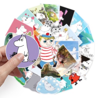 พร้อมส่ง MOOMIN มูมิน STICKER สติกเกอร์กันน้ำรูปแบบที่แตกต่างกัน,50ชิ้น