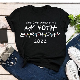 T-shirt  เสื้อยืด พิมพ์ลาย 40Th Birthday 1982 Birthday For Her Friends สําหรับผู้ชายS-5XL