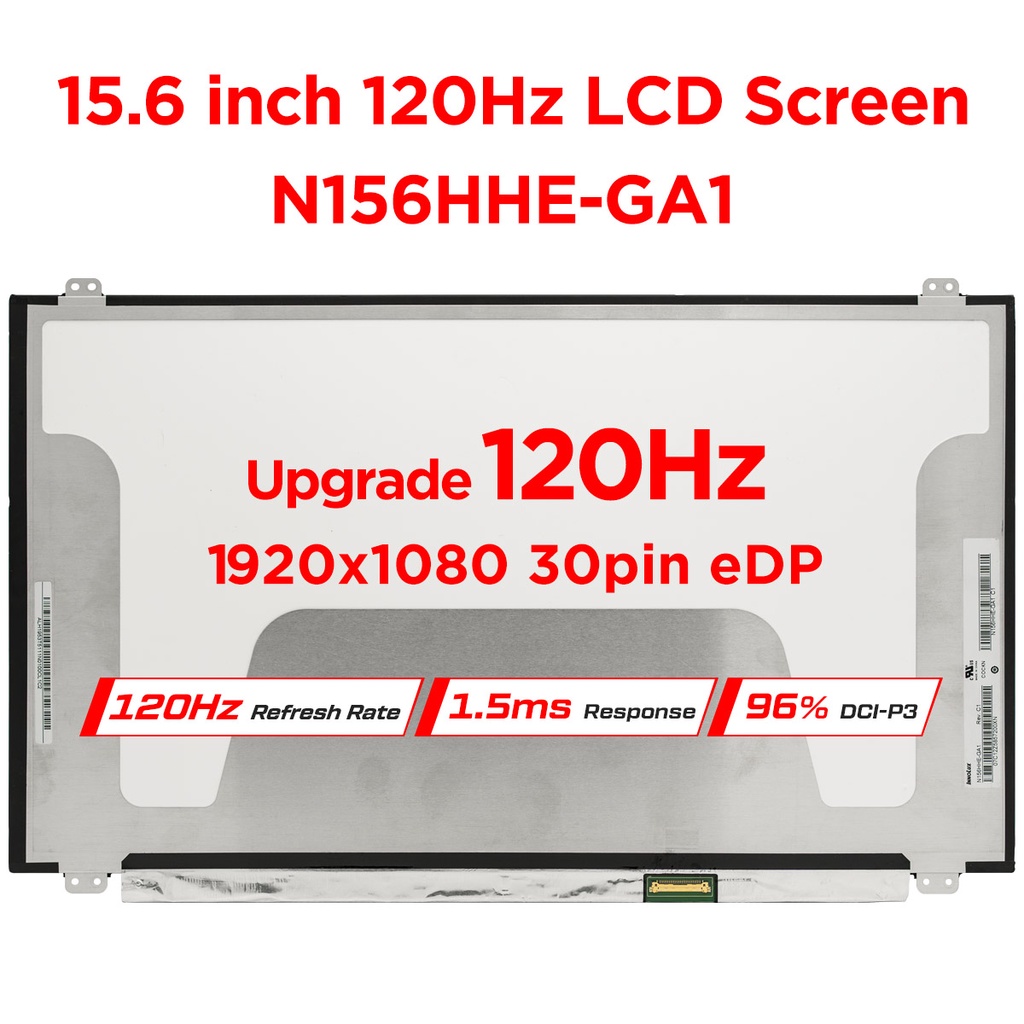 หน้าจอแล็ปท็อป LCD 15.6 นิ้ว 120Hz N156HHE-GA1 B156HTN05.2 B156HTN05.3 สําหรับ ASUS GL503 FX504 GM501 GU501 GX501 PX504 TUF504 TUF554 Acer NITRO 5 AN515-41 AN515-51 FHD1920x1080 30pin eDP
