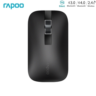 Rapoo M550 เมาส์ไร้สายบลูทูธ 3.0/4.0 &amp; 2.4G อุปกรณ์เชื่อมต่อ 3 อุปกรณ์โลหะผสม Cnc