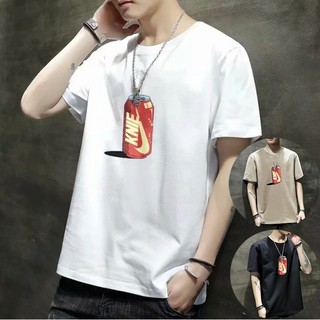 Triple A💕Korean version of the 2021 new short-sleeved T-shirt mens trend slim bottoming shirt youth plus size round neck t-shirt trend