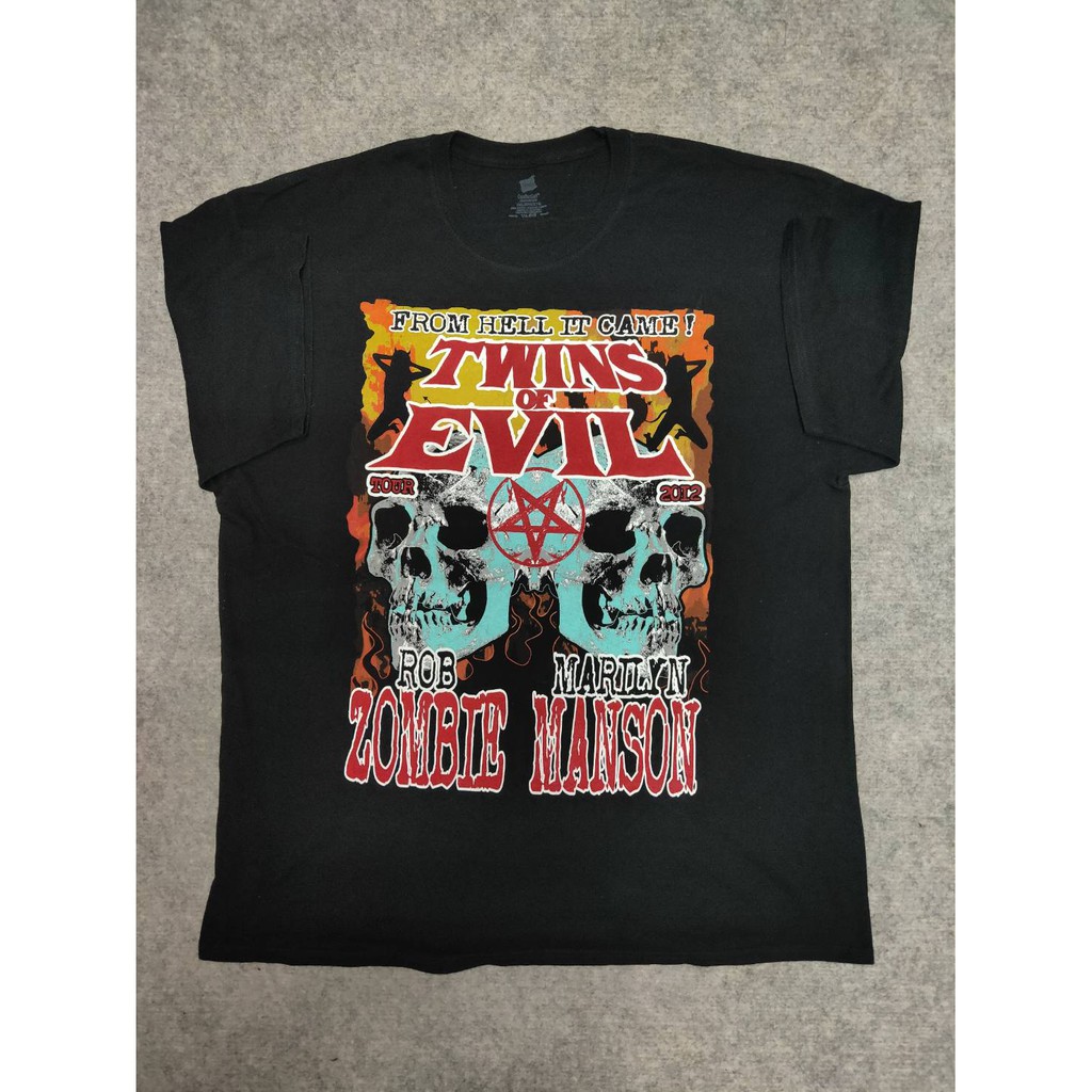 เสื้อวง TWIENS EVIL TOUR 2012 Marilyn Manson &amp; Rob Zombie