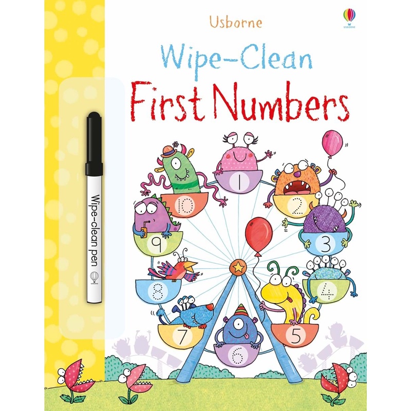 Usborne books Wipe-clean first numbers 3Y+ หนังสือ พร้อมปากกา ลบได้ เสริมพัฒนาการ