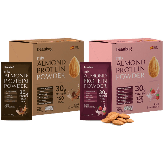 Beanbag Almond Protein Powder คละรส Dark Chocolate และ รส Real Strawberry 280g