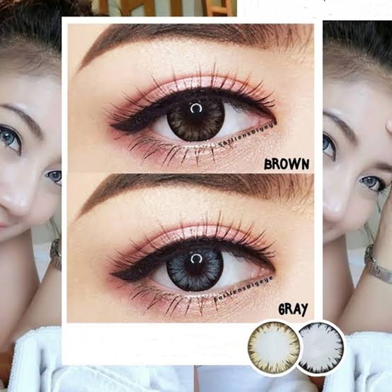 คอนแทคเลนส์ รุ่น Mini Icy-X/Little Chimmer/Mini Tommy สีเทา/ตาล Gray/Brown มีค่าสายตา (0.00)-(-10.00)