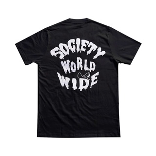 [COD]เสื้อยืด ลาย Society Worldwide สีดําS-5XL