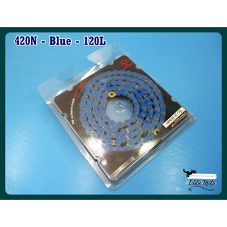 DRIVE CHAIN "JOMTHAI" 420N 120L "BLUE" SET  // โซ่สีน้ำเงิน "จอมไทย" โซ่แต่ง สินค้าคุณภาพดี