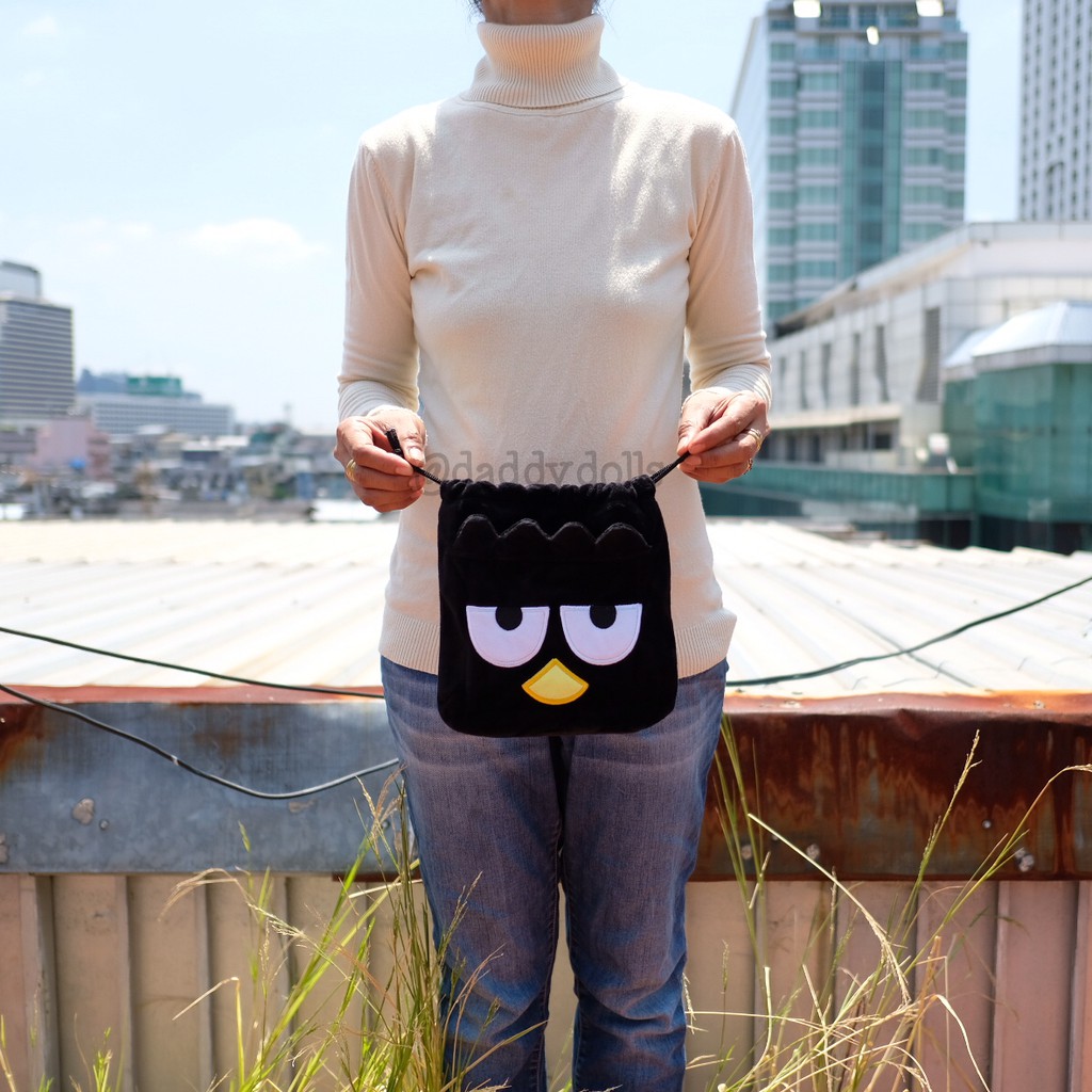 ถุงผ้าหูรูด หน้า Bad Badtzmaru แบดแบดมารุ 8นิ้ว Sanrio ซานริโอ้