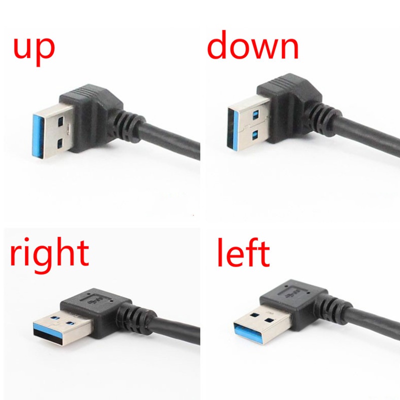 อะแดปเตอร์ USB 3.0 ซ้าย/Up/Down/มุมขวา 90 องศาสายต่ออะแดปเตอร์สายไฟ USB Data Sync สายชาร์จ