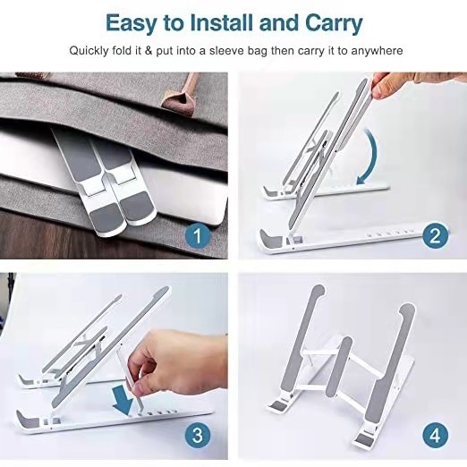 【มีอยู่ในสต็อก】การปรับความเร็วเจ็ดระดับขาตั้งแล็ปท็อป ขาตั้งพลาสติก แบบพับได้ สำหรับแล็ปท็อป iPad การตั้งค่าโครงสร้างสาม - รูปที่ 2