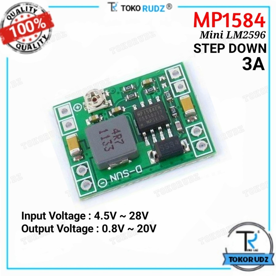 Mini StepDown 3A MP1584 Step Down DC 4.5V-28V ถึง 0.8-20V Mini LM2596