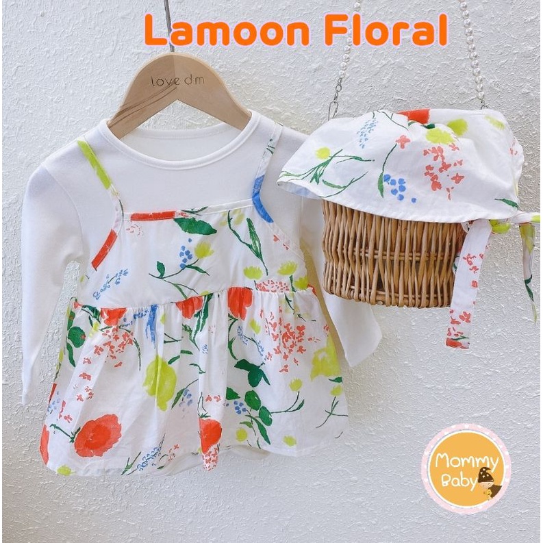 AMLamoon Floralบอดี้สูทเด็ก รูปแบบกระโปรงคิ้ว ใสๆละมุนเเรกเกิดถึงหนึ่งปี