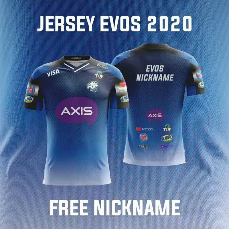 Esports Jersey EVOS 2019 2020 เสื้อยืดสําหรับเล่นเกมชื่อฉายที่กําหนดเอง