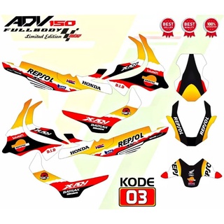 สติกเกอร์รูปลอก ลาย Fullbody Honda Adv 150 | รีโซล | Pertamina MANDALIKA | Redbull