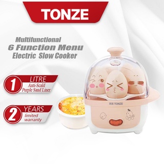 Tonze หม้อนึ่งไข่ไฟฟ้า พร้อมหม้อหุงข้าว ปิดอัตโนมัติ สําหรับครัวเรือน DZG-W405E