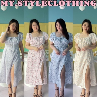 เดรสยาวผ่าข้าง สม็อคหลัง Flora dress 💘 | My.styleclothing