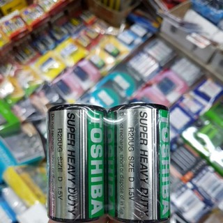 ถ่าน Toshiba Size D (ขนาดใหญ่) 1.5V จำนวน 2ก้อน Super  Heavy Duty (R20UG) ของใหม่ ของแท้