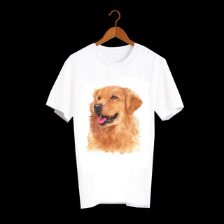 เสื้อลายหมา DGR007 golden retriever เสื้อยืด เสื้อยืดลายหมา เสื้อยืดสกรีนลายหมา