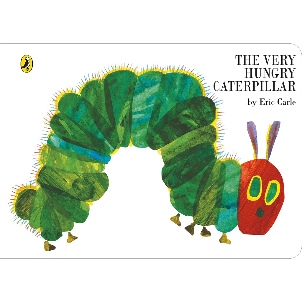 หนังสือเด็ก The Very Hungry Caterpillar 🐛 Board Book die-cut ภาษาอังกฤษ เขียนโดย Eric Carle สำหรับเสริมสร้างพัฒนาการ