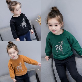 เสื้อกันหนาวสำหรับเด็กหญิง Girls fleece sweater in Winter and Autumn.