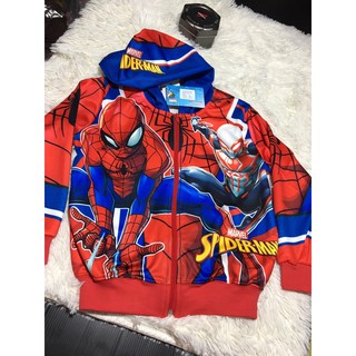 เสื้อกันหนาว ลาย Spider-man ลิขสิทธิ์ของแท้ วัย 2-8 ปี