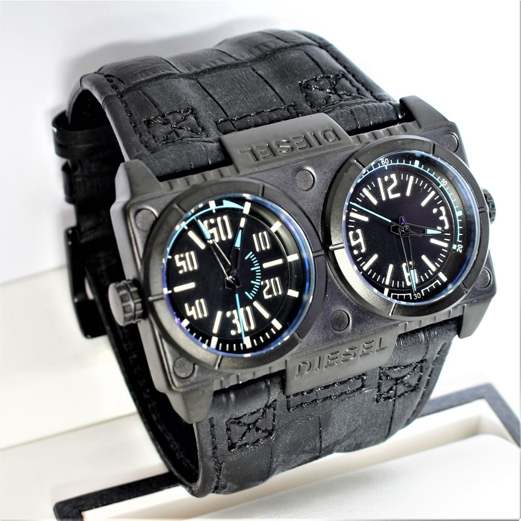 Diesel 6086 นาฬิกาข้อมือ สายหนัง แบบคู่ สําหรับผู้ชาย