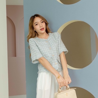 Kimmame - เสื้อ รุ่น Cotton Candy Tweed Blouse 2 สี