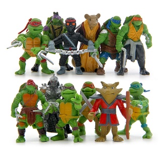 12 ชิ้น / เซต วัยรุ่น Mutant นินจาเต่า TMNT ของสะสม ฟิกเกอร์ พวงกุญแจ ตุ๊กตา ของเล่นเด็ก ของขวัญ