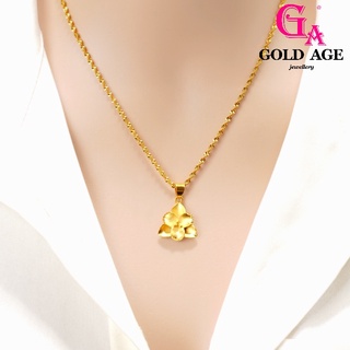 Ga เครื่องประดับแฟชั่น สร้อยคอ ชุบทอง 24k จี้ใบโคลเวอร์ ขนาดเล็ก เข้ากับทุกการแต่งกาย ขายดี