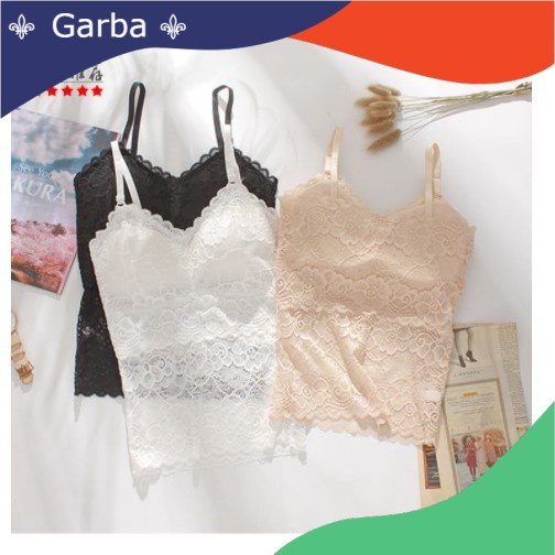 ️Garba Voronin ️Women Lace Floral Cushion Bustier Crop Top Cami Vest Tank Bralette Bralet Bra  吊身背he