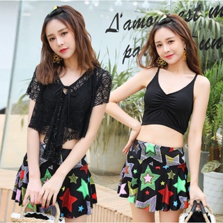 *ชุดว่ายน้ำหญิงเซตสามชิ้นมีเสื้อคลุม ทูพีซ