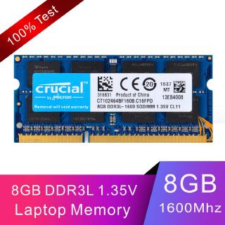 ครูเชียล Crucial 8GB 2Rx8 PC3L-12800S DDR3L-1600Mhz 1.35V SODIMM Laptop Memory RAM แรม โน็ตบุ๊ค