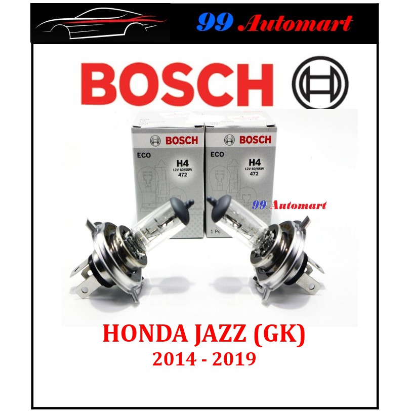 2pc Bosch Honda Jazz GK (3rd Gen ) ไฟหน้า HeadLight หลอดไฟ 2014 2015 2016 2017 2018 2019