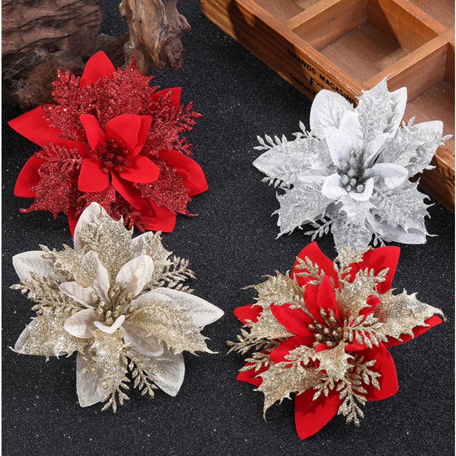 พวงมาลาสีทองจําลองต้นคริสต์มาส 1 ชิ้น