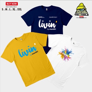 เสื้อยืด พิมพ์ลายโลโก้ธนาคาร Mandiri Digital Livin By Mandiri with Logo BUMN สไตล์อินโดนีเซียS-5XL